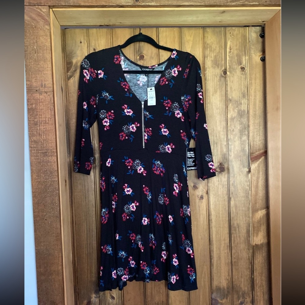 NWT Express black floral dress